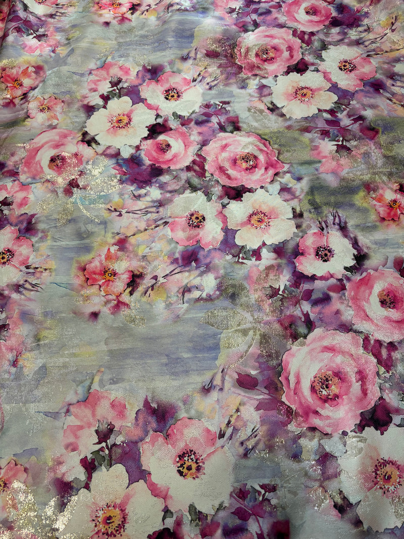 Jacquard Blum Rosa